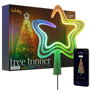 Twinkly Tree Topper - 30 LED RGB+W, Twinkly logo tree topper, USB Type C